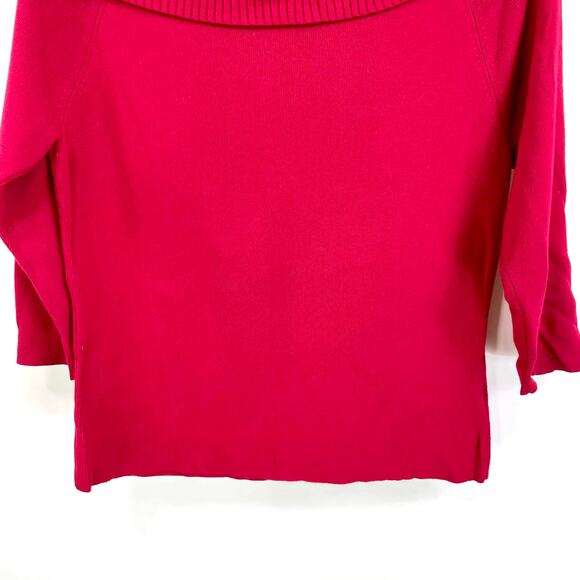 LOFT Red Knit Cowl Neck Long Sleeve Sweater - Picture 7 of 11